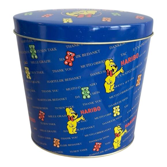 Haribo Golden Bear Metal Collectors Tin Box “Thank You” Intl Germany RARE ~4x6 - Picture 1 of 13
